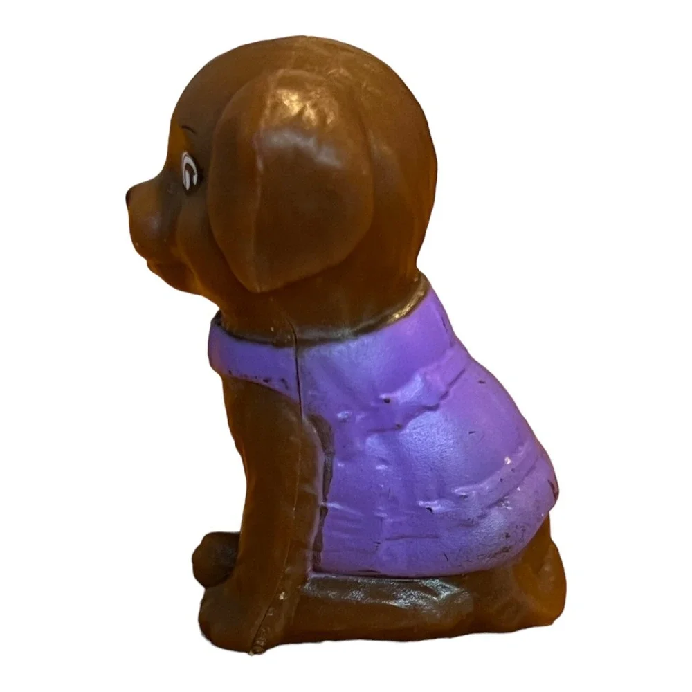 Barbie Doll Club Chelsea‎ Brown Puppy Dog Purple Vest Eye Wink Mattel